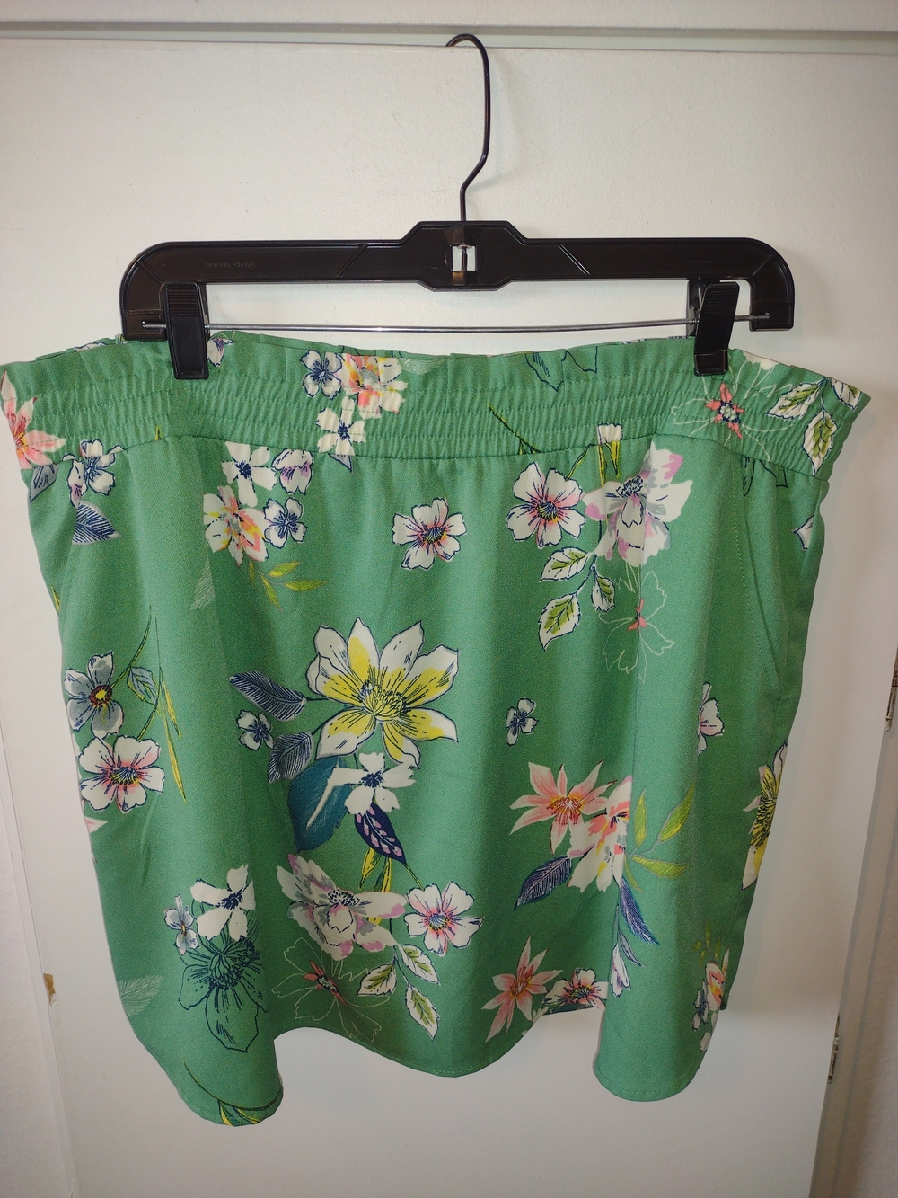 Green Floral Midi Skirt